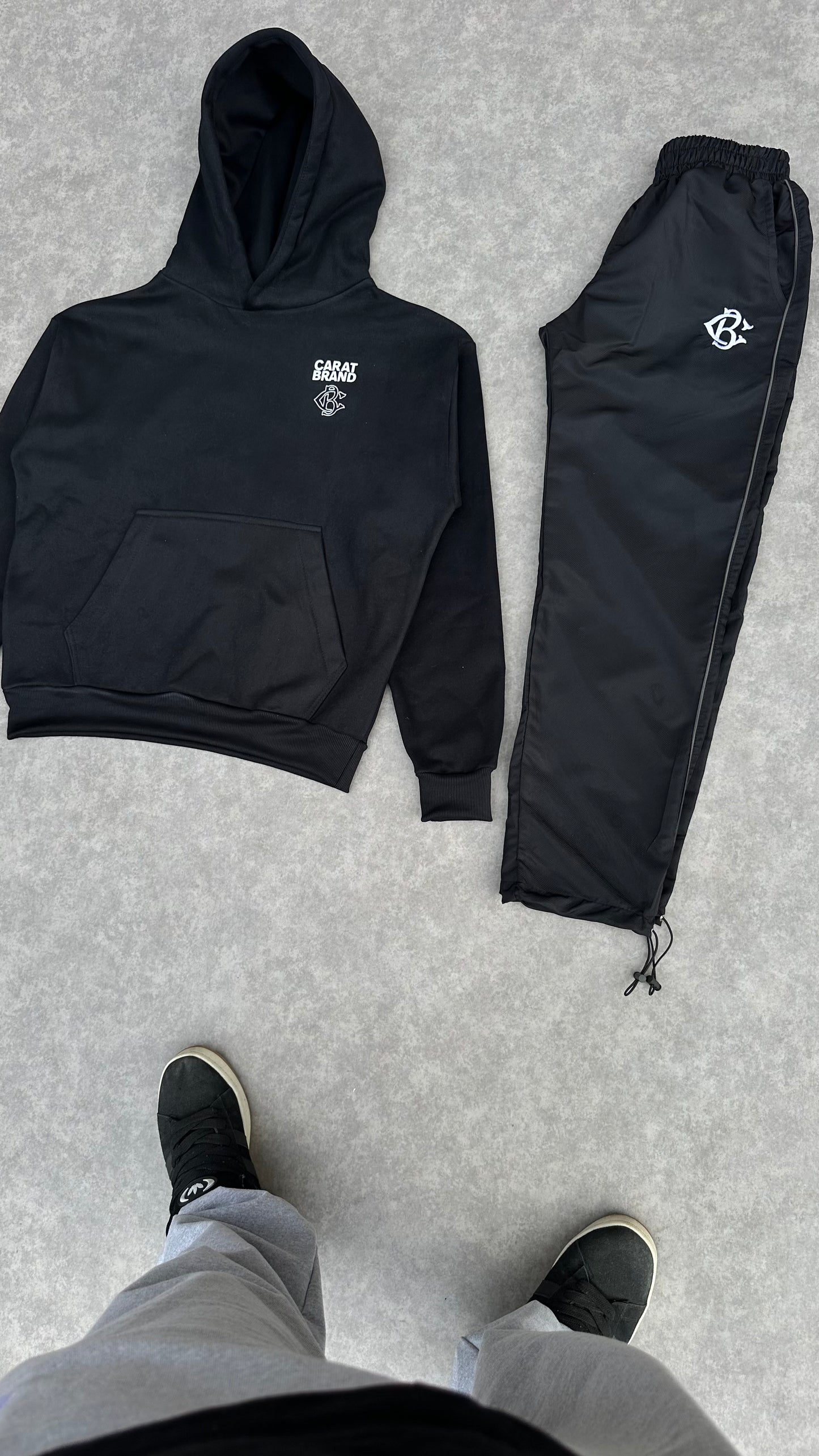 BLACK PRINTED TRACKSUIT