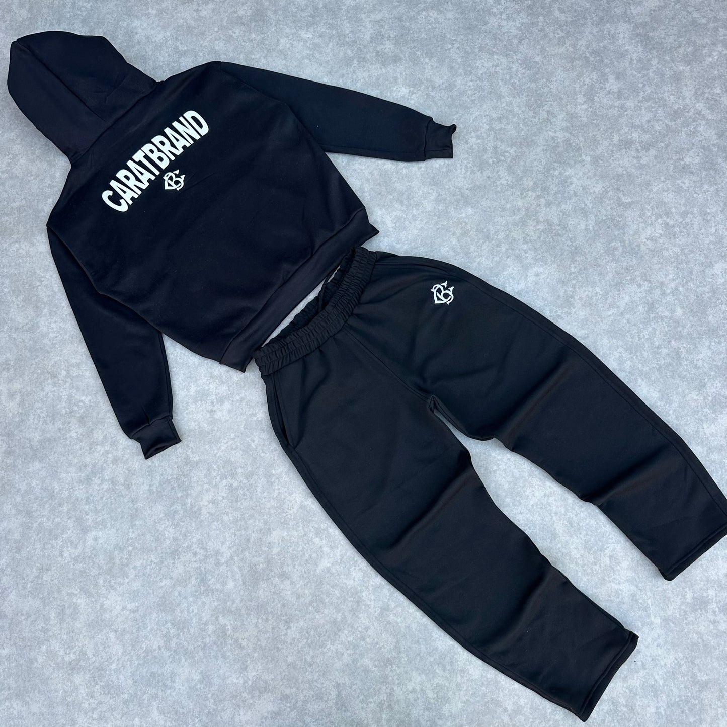 BLACK PRINTED TRACKSUIT