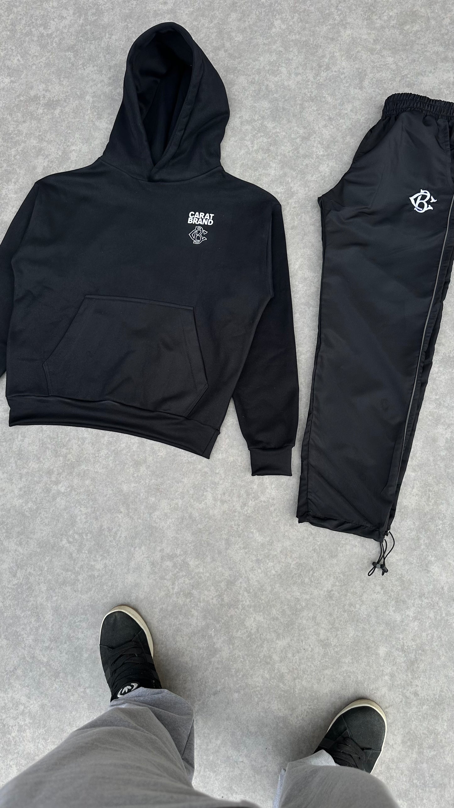 BLACK PRINTED TRACKSUIT